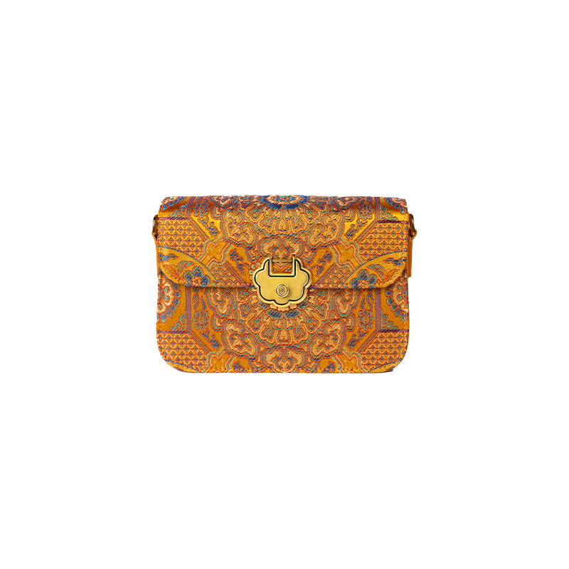 Song Brocade Leather Luxurious Clutch Handbag - SinoCultural