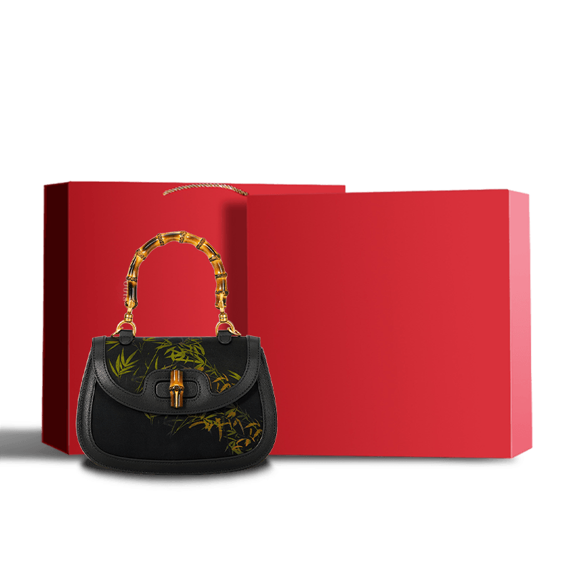 Xiangyunsha Print Crossbody Bamboo Handle Bag for Women - SinoCultural -- P110607 - 