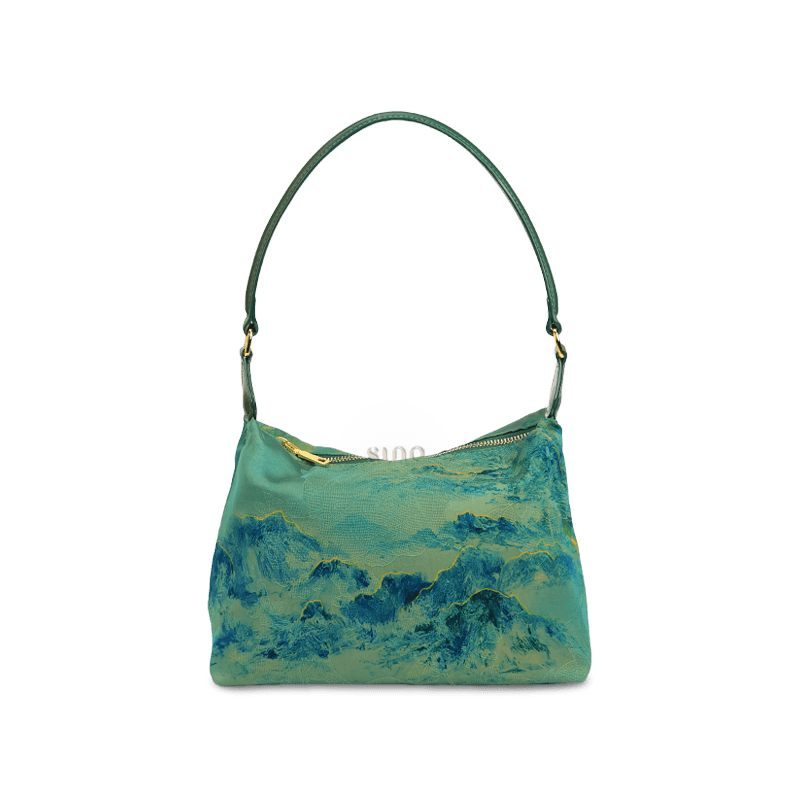 Xiangyunsha Silk Mulberry Silk Vintage Shoulder Bag - SinoCultural -- YSY1002Q - 