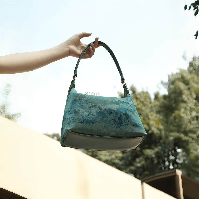 Xiangyunsha Silk Mulberry Silk Vintage Shoulder Bag - SinoCultural -- YSY1002Q - 
