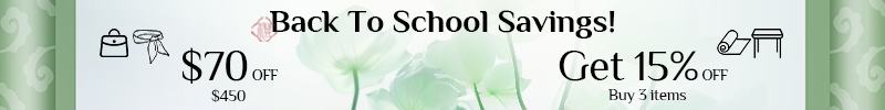 Back to School sale: discounts on bags, scarves, and home decor.