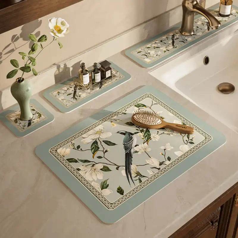Chinoiserie Kitchen & Bathroom Counter Leather Placemat - SinoCultural