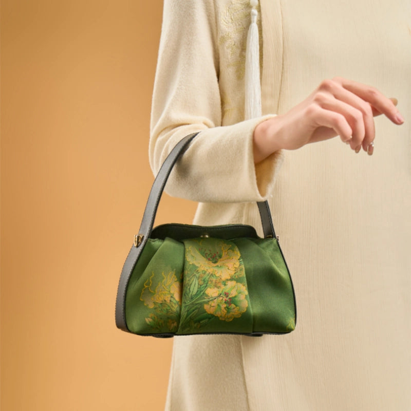 Xiangyunsha Silk Retro Crossbody Handbag - SinoCultural