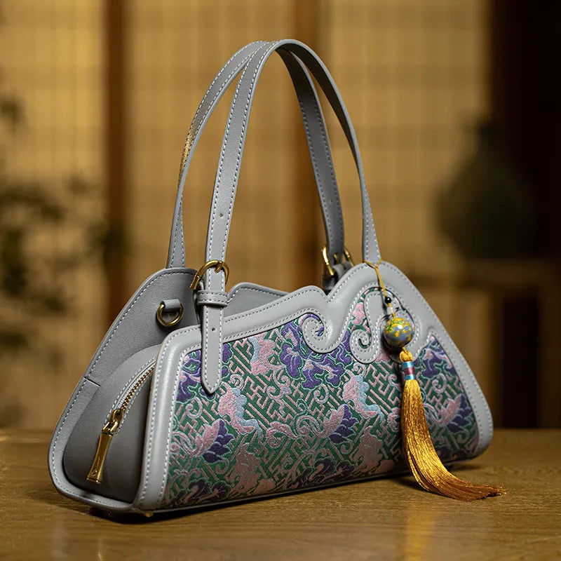 Fragrant Cloud Silk Song Brocade Cloud Handbag-Shoulder Bag-SinoCultural-SinoCultural