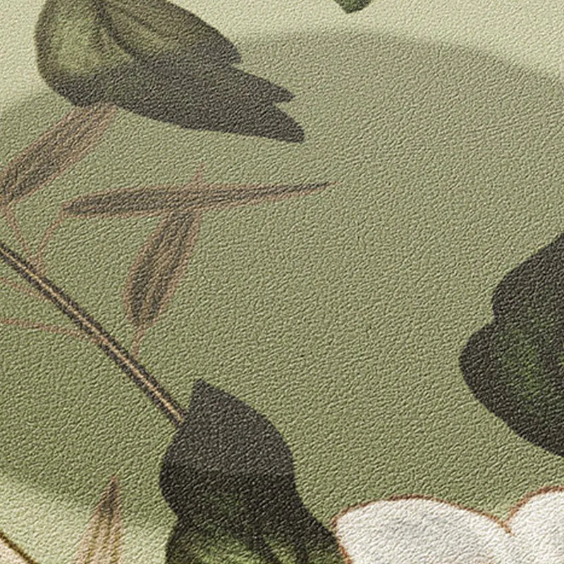 Close-up of PVC leather texture on chinoiserie jade green leather placemat.