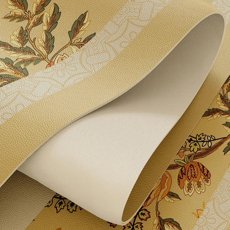 Autumn Splendor leather dining table mat with flexible surface and textured anti-slip backing for better tabletop stability.