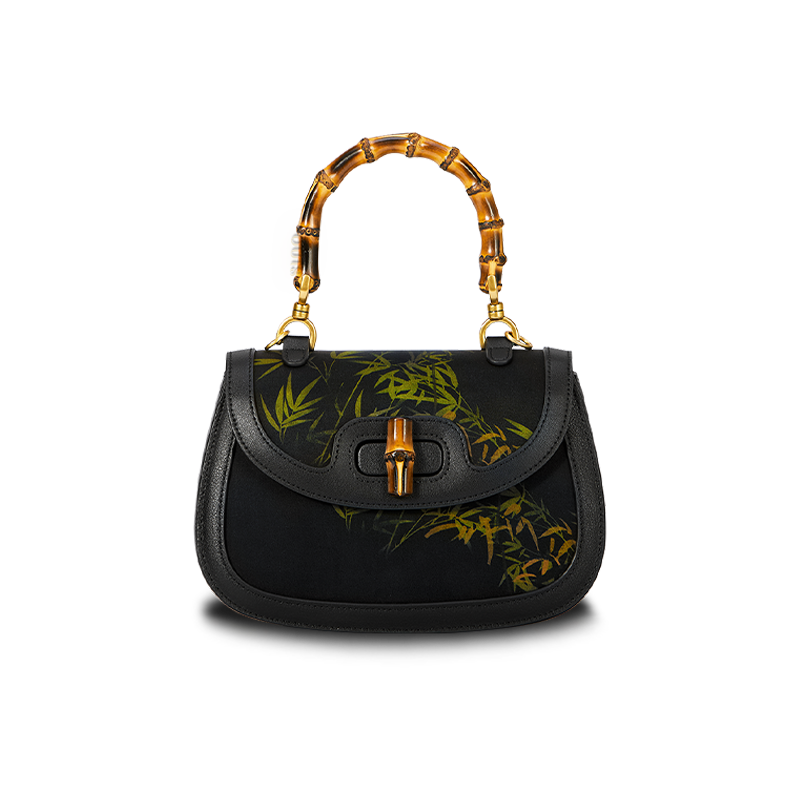 Xiangyunsha Print Crossbody  Bamboo Handle Bag for Women