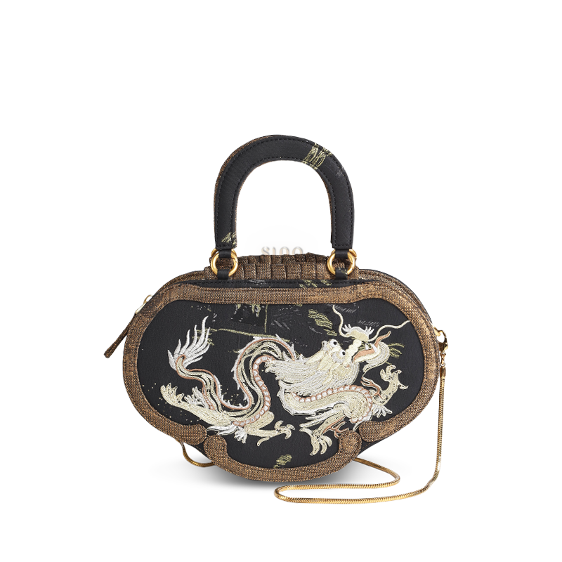 Ultra-Light Ruyi Loong Embroidery Handbag Recycled Fabric with Hualuo Silk 205g - SinoCultural