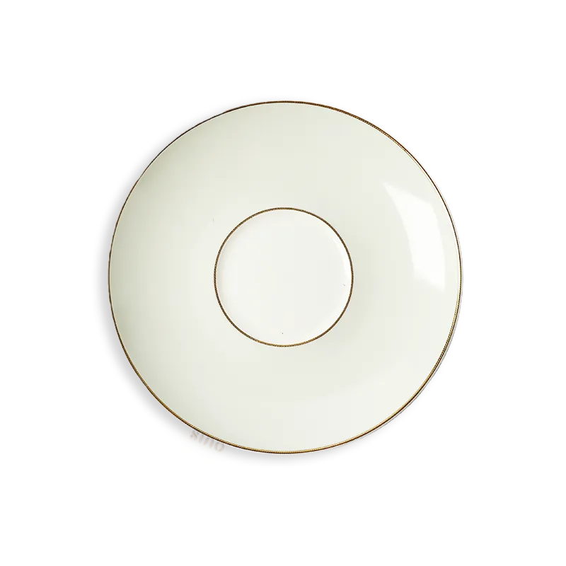 Gold-Rimmed Bone China Coffee Cup Saucer: Chinoiserie Luxury design.