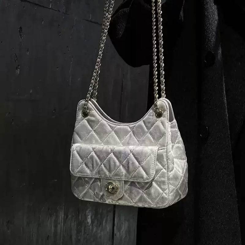 Chinoiserie Luxury Heritage Gold Brocade Underarm Bag - SinoCultural -- JD270625-P