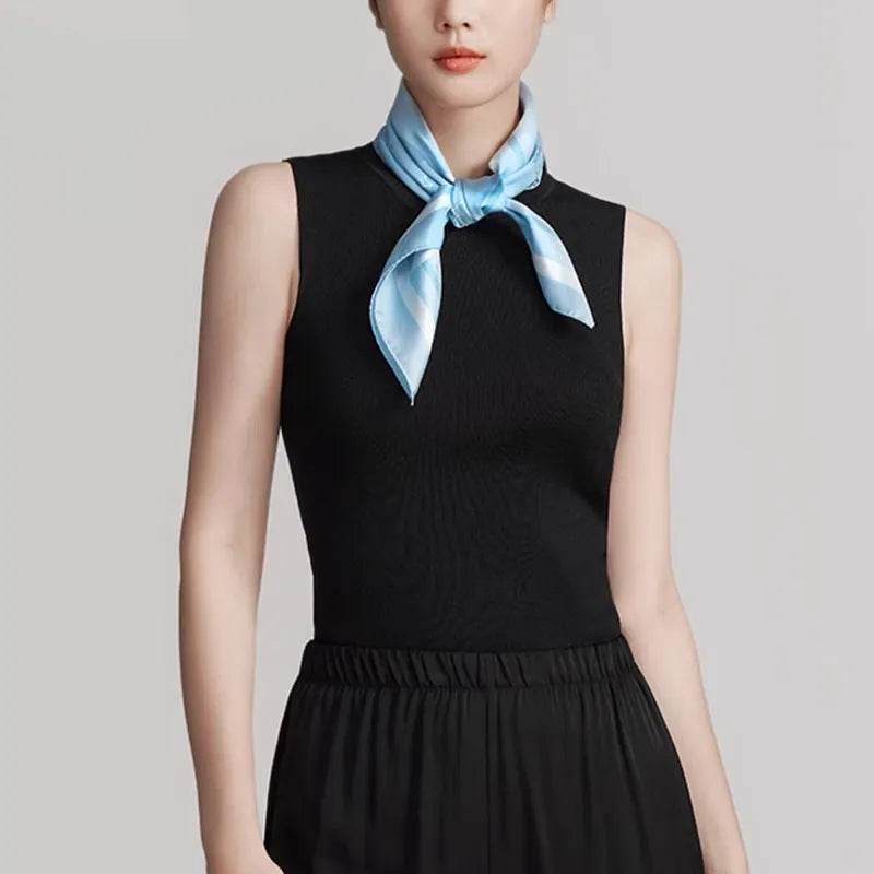 100% Mulberry Silk Luxury Square Silk Scarf Dreamy Jiangnan Design 68 x 68 Cm - SinoCultural -- SS022-2