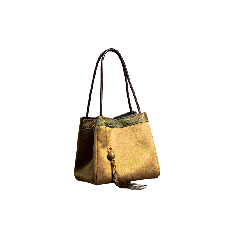 Xiangyunsha Silk Elegant Mini Bucket Bag