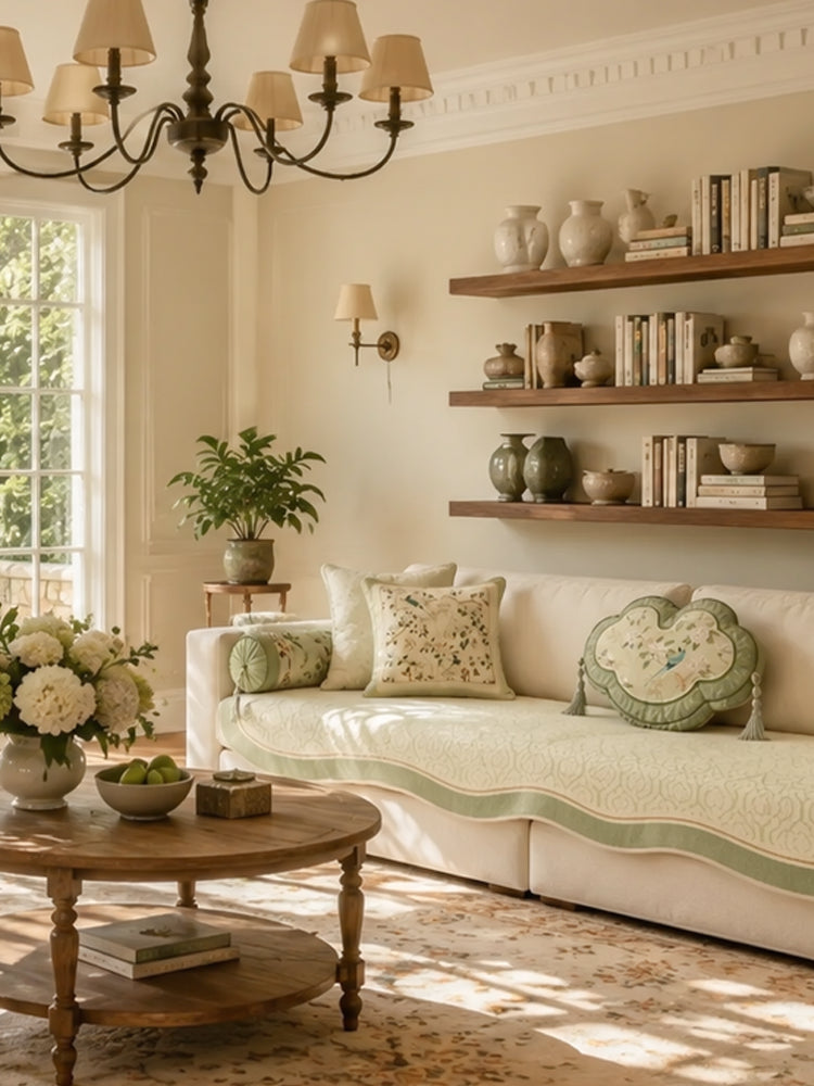 SinoCultural Summer Home Refresh 2026 cover featuring a bright, airy living room with natural light, sage green Chinoiserie cushions, floral decor, and neutral summer accents.