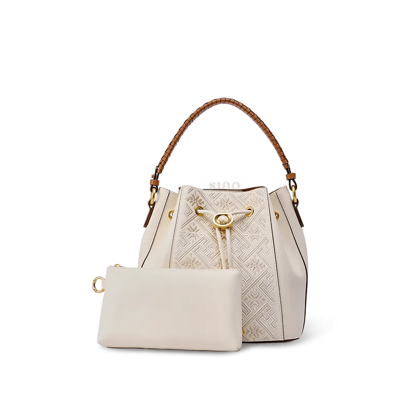 Luxury Traditional Wanj Pattern Embroidered Leather Convertible Backpack & Tote - SinoCultural -- P120776